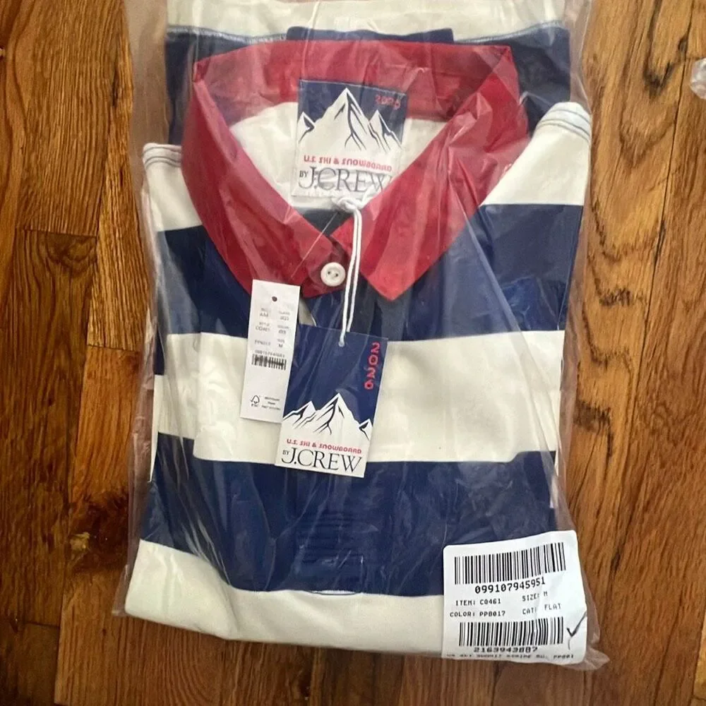 J. Crew U.S. Ski & Snowboard by J.Crew rugby shirt in stripe NWT size Medium